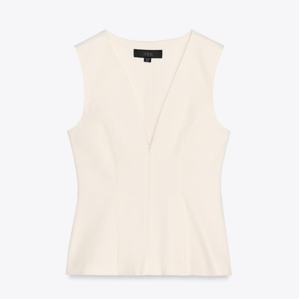 NWT Zara Off-White Sleeveless Tank Top